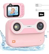 Bestrip Kids Underwater Camera Camera Play Set Toys for Snorkeling Camping Pink
