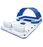 Bestway CoolerZ Tropical Breeze Party Island, Large 6 Person Adult Inflatable Lounger Lake Float