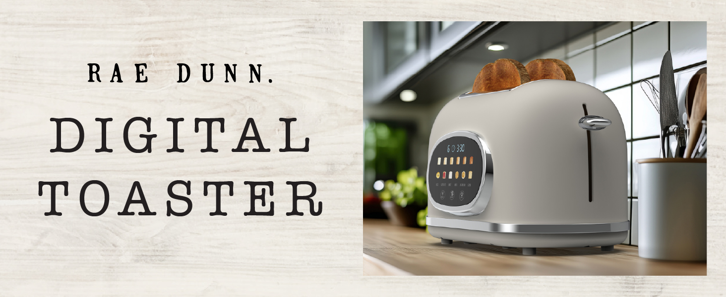 Rae Dunn digital toaster oven – convection, timer, multifunction, modern kitchen gadget