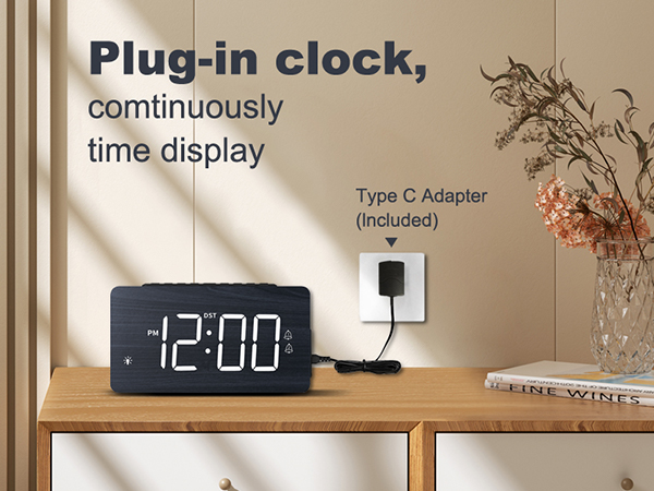 Wooden Digital Alarm Clock