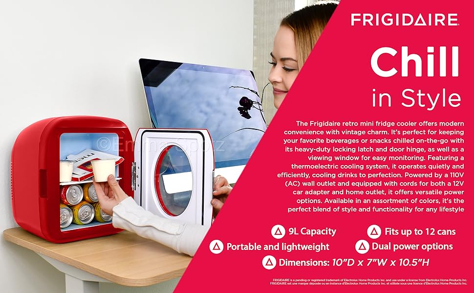 Frigidaire retro mini fridge cooler 