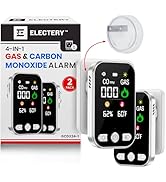 Carbon Monoxide Detector Plug in, 4-in-1 Gas and Carbon Monoxide Detectors with Digital Display, ...