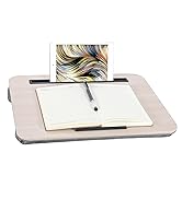 Lap Desk, Portable Laptop Desk Fits Up to 16“ Laptops, with Tablet Slot, Built-in Cushion, Great ...
