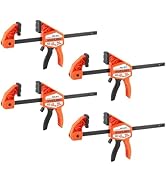 VANQUISH 4'' Mini Bar Clamps for Woodworking, One-Handed Clamp/Spreader, Wood Clamps Set, Screw C...