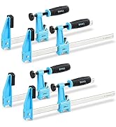 SHALL 12-Inch Steel Bar Clamps Set, 4-pack Medium-Duty Quick-Release F Clamps, 600 Lbs Load Limit...