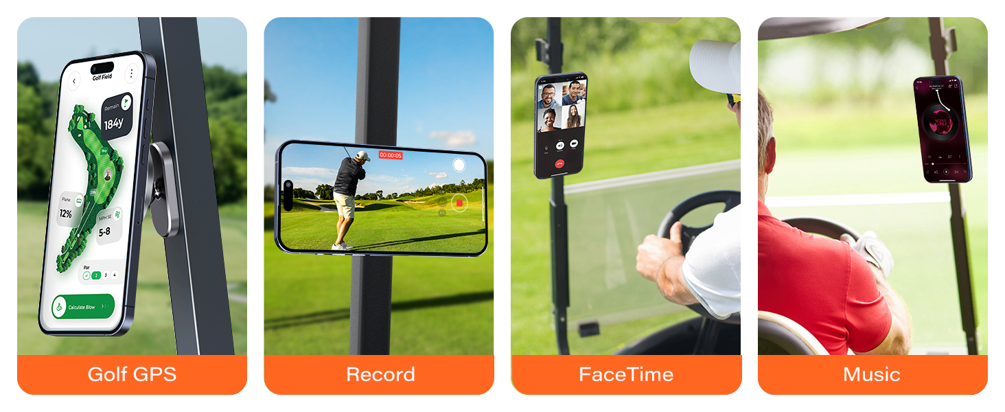 Magnetic Golf Cart Phone Holder
