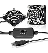 GDSTIME 2-Pack 50mm USB Fans with 3 Speed Control, Mini 5V DC Brushless Computer Cooling Fan for ...
