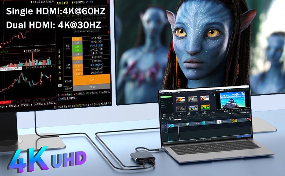usb c to dual hdmi adapter for 2 monitors