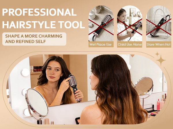 Hair Blow Dryer Brush for Travel