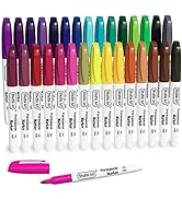 30 Colors Permanent Markers, Fine Point, Assorted Colors, Works on Plastic,Wood,Stone,Metal and G...