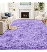 8x10 Area Rugs for Living Room Rug: Soft Fluffy Shag Purple Rugs for Bedroom, Non-Slip Large Fuzz...