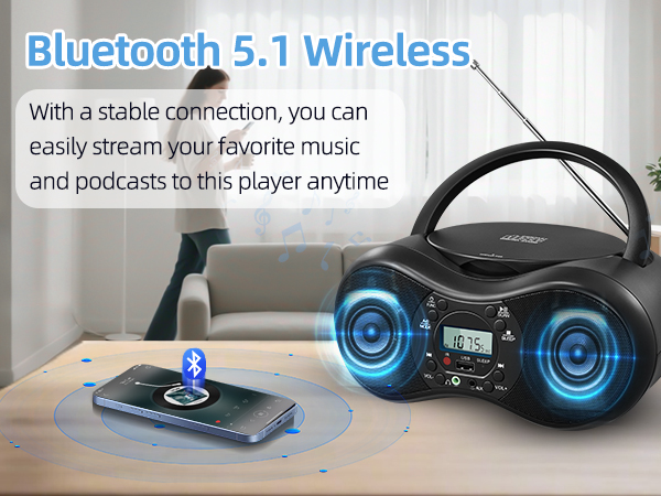 Portable CD Player Boombox