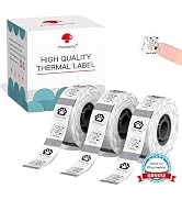 Phomemo D30 Label, Circle Round Shape Black on Clear Sticker, Self-Adhesive Thermal Label Tape, 1...