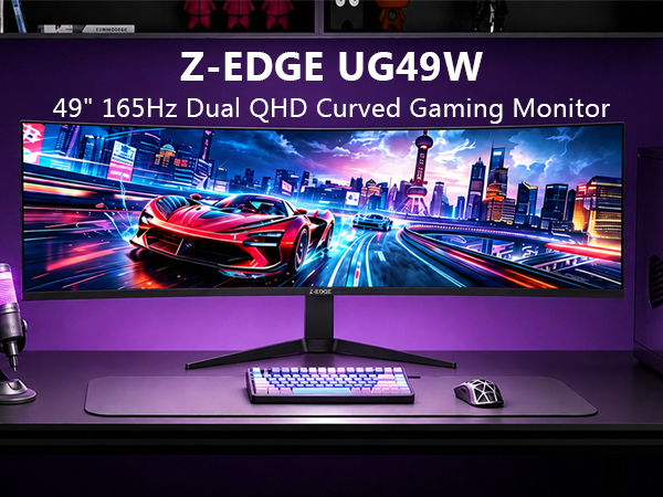 Z-EDGE 49 Inch 32:9 DQHD 5120x1440 1500R Curved Gaming Monitor