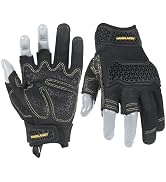HANDLANDY Fingerless Framer Work Gloves for Men, Utility Grip Paded Gloves for Tactical Shooting ...