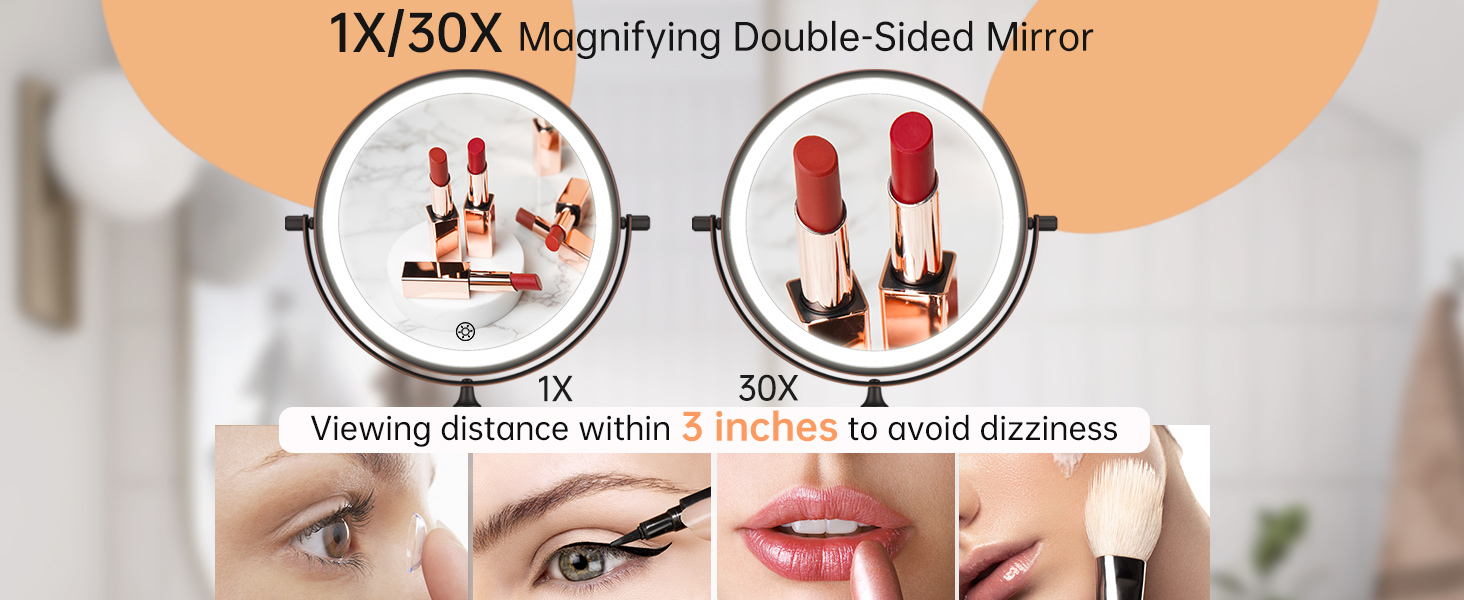 1X 30X Magnifying Mirror