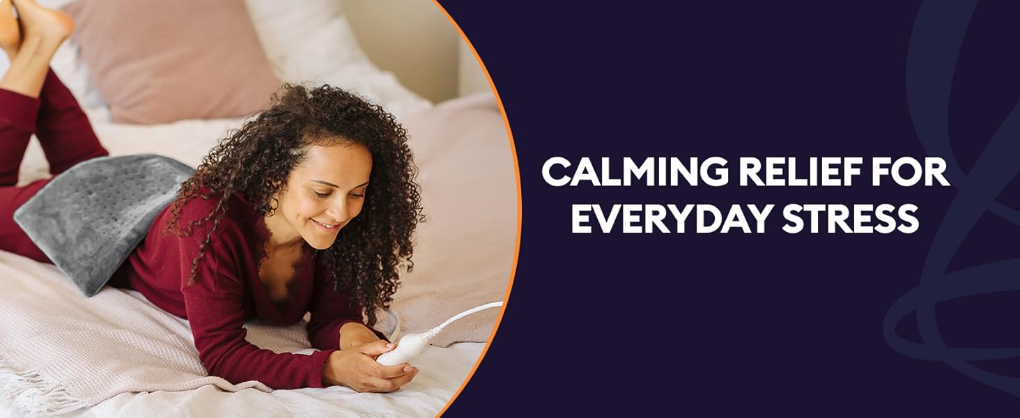 the king size heating pad easily covers larger areas, offering ultimate comfort