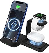 Wireless Charger,3 in 1 Wireless Charging Station Fast Charging Stand for iWatch SE/6/5/4/3/2,Air...