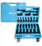 INGJER 1/4" Drive Impact Socket Set, 56 Piece Standard SAE and Metric Size, 6 Point, Cr-V, 1/4-In...