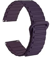 WOCCI Magnetic Silicone Watch Bands, Tactile Ridged Texture, Quick Release, Compatible Watch Lug ...