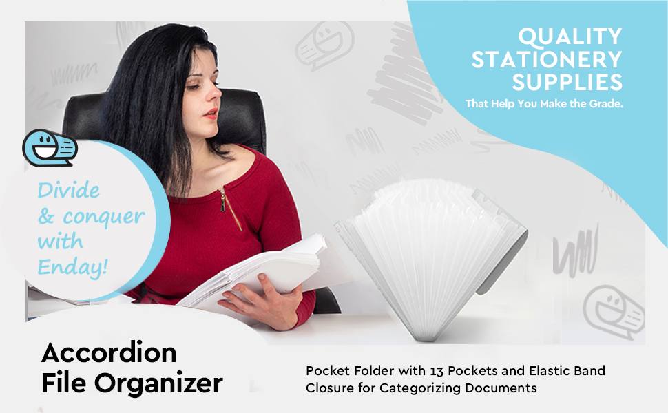 Accordian File Organizer Pocket Expanding File