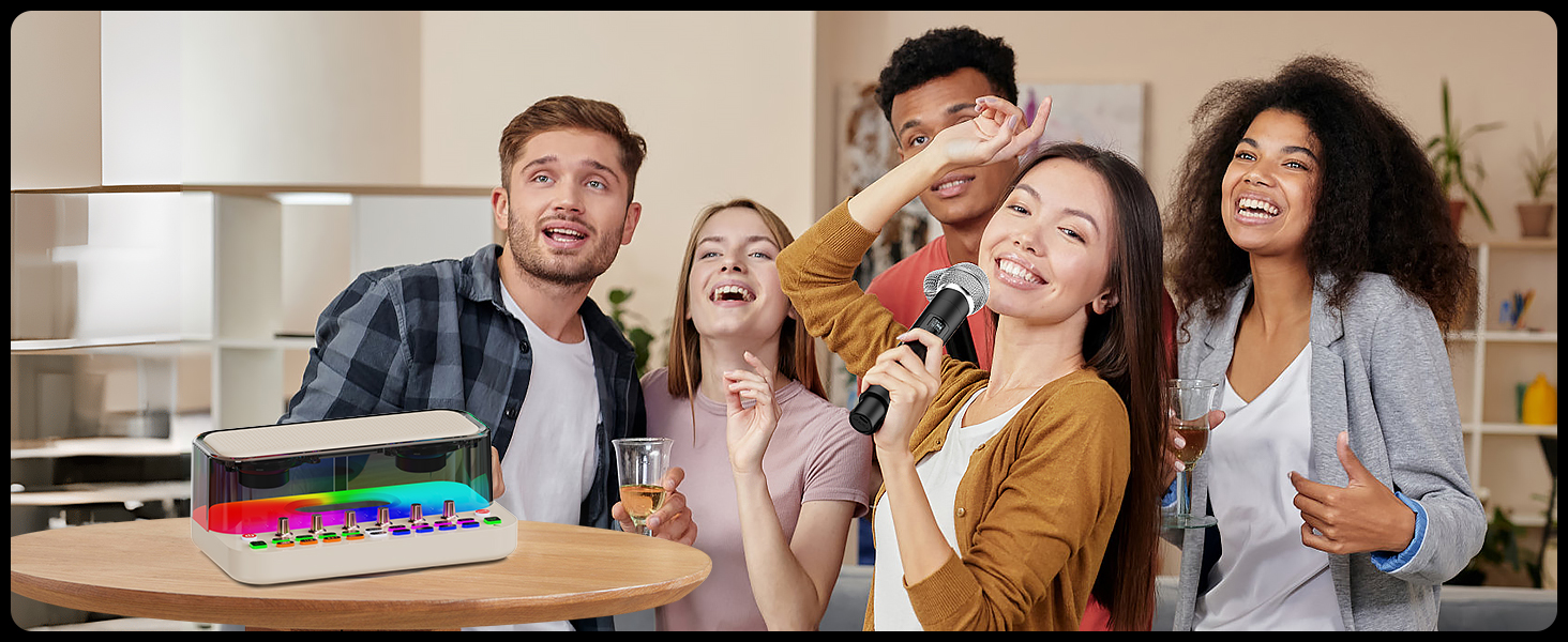 Karaoke Machine with 2 Wireless Microphones