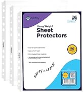 Clear Sheet Protectors for 3 Ring Binder Page Protectors 50 Pack- 8.5” x 11” Non Glare, Clear Hea...