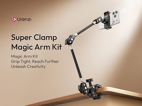 ULANZI Super Clamp Camera Clamp Mount with 2 Section Kit
