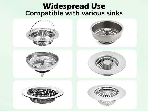 Wide compatibility: works with various styles of kitchen sink drains and strainers