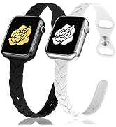 JR.DM 2 Pack Engraved Silicone-Bands Compatible with Apple Watch Band 38mm 40mm 41mm 42mm 44mm 45...