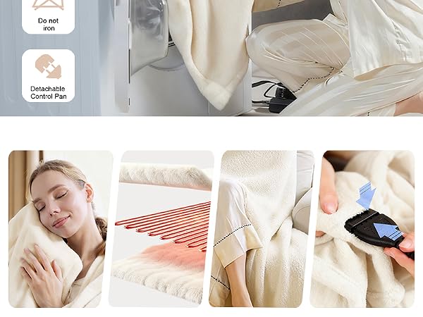 Electric Blanket with Built-in Button Controller 50&amp;#34;x60&amp;#34;