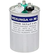 VEXUNGA 50/5 uF 50+5 MFD 370VAC or 440VAC Dual Run Start Round A/C Capacitor CBB65 CBB65B Air Con...