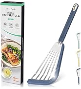Nonstick Fish Spatula,Maywe Tanso Thin Slotted Spatulas Turner Silicone Fish Spatulas for Nonstic...
