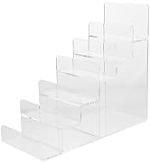 DOITOOL 6-Tier Wallet Display Stand Acrylic Shelf Riser Purse Greeting Card Display Stand Clear J...