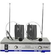 5 CORE 2 Channel Wireless Microphones w 2 Headset Portable Mini Mic Headset Microfono Inalambrico...