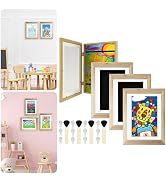 4Pcs Kids Art Frame Changeable 8.5x11 Letter Size Display with Mat Kids Artwork Frame Front Openi...