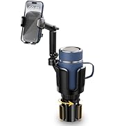 Cup Holder Phone Holder for Your Car with Expandable Offset Base, 2 in 1 Adjustable Hands Free Ce...