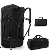 Haimont 55L Foldable Duffle Bag Backpack with Shoe Compartment, Large Travel Duffel for Gym, Spor...
