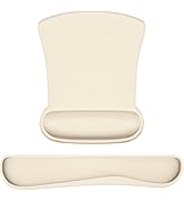 QINGLER Ergonomic Wrist Rest Support for Mouse Pad and Keyboard Set, Comfortable Memory Foam Keyb...