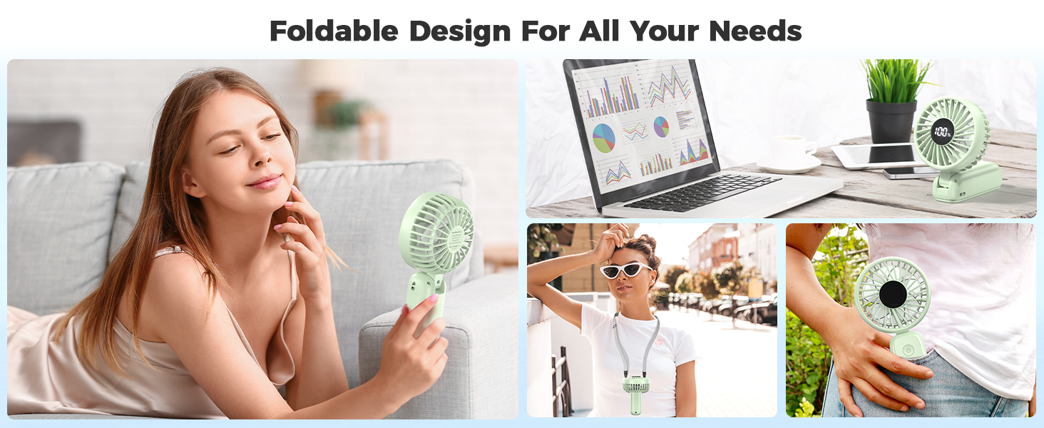foldable handheld fan small pocket fan table fan travel fan neck fan