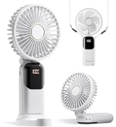 GOCKERA 2024 Innovative Portable Handheld Fan, 4200mAh Battery Operated Fan with Base, 5 Speeds S...