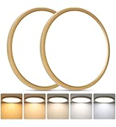 Brightever Gold LED Flush Mount Ceiling Light Fixture, 12 Inch 24W, Super Slim 0.67 Inch 3200LM L...