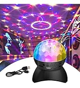 Disco Ball Light, RGB Stage Lights with Bluetooth Speaker DJ Strobe Light, Portable Party Lights ...
