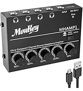 Moukey Headphone Amp Amplifier 4 Channels Metal Stereo Audio Amplifier,Mini Headphone amplifier p...
