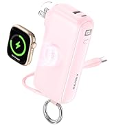 RORRY Flow Portable Charger, 10000mAh 40W Fast Charging Power Bank with Built-in USB C Cable and ...