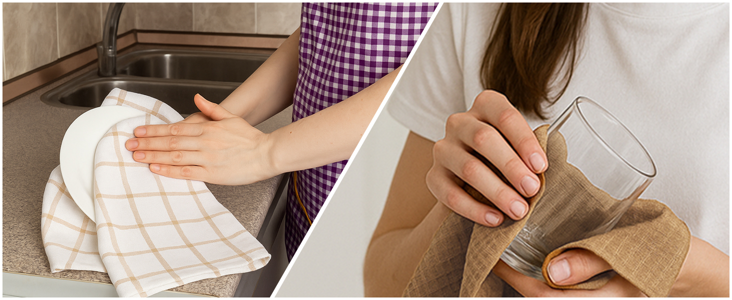 Kitchen towel, Dish towel, Cotton kitchen towels, 6 Pack towels