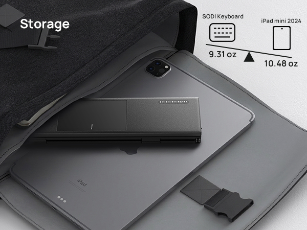 SODI Tri-Fold Portable Bluetooth Keyboard with Touchpad