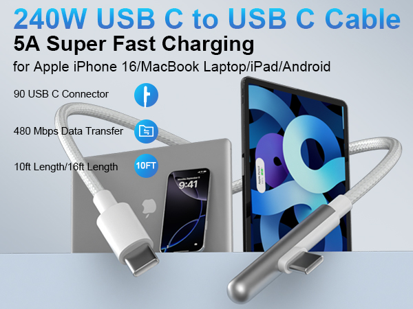 usb c cable 10 ft 15ft
