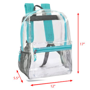 17 18 inch backpack thick industrial strength pvc mesh pockets