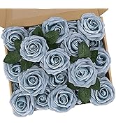 N&T NIETING Artificial Flowers, 25pcs Foam Roses Fake Flowers DIY Wedding Party Cake Decoration, ...